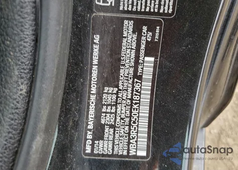2014 BMW 435 Xi from USA, damaged, VIN WBA3R5C50EK187367